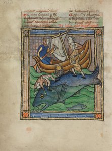 Dois, pescadores, mar, criatura de Unbekannt Unbekannt